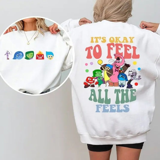 Inside Out It's Okay To Feel All The Feels Shirt, Mental Health shirt, Inclusion Shirt, Speech Therapy Shirt, BCBA Shirt, Para Shirt