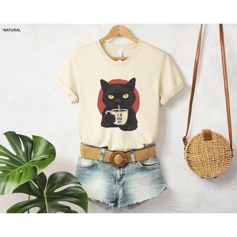 Is He Dead Yet Black Cat Shirt, Anti Trum Protest Shirt, Political Shirt, Subtle FDT, Funny Cat Shirt, Political Shirt, Resist And Persist