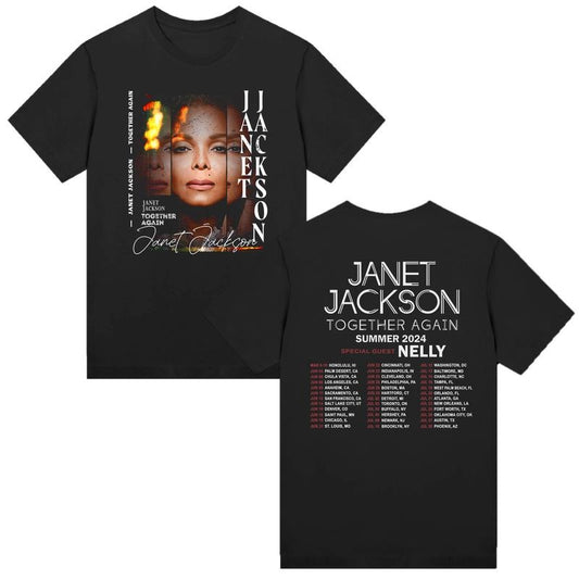 Janet Jackson Together Again 2024 Tour Shirt Janet Jackson Graphic T-Shirt Merch Unisex T-shirt for Men Women Fans Shortsleeve Menswear Topstyle{n002}2
