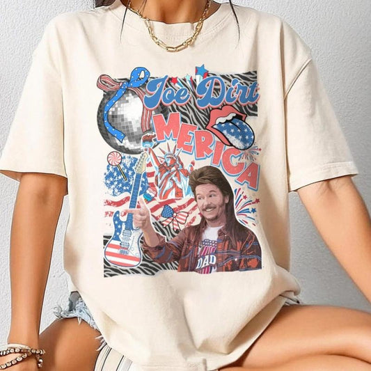 Joe Dirt Merica 4th Of July Shirt, Western Collage Joe Dirt Shirt, Joe Dirt 4th Of July Tshirt, Independence Day, Joe Dirt Shirt Patriotic