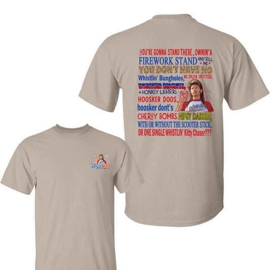 Joe Dirt Merica 4th of July Graphic Shirt, Trendy Cotton Apparel, Funny 2-Sided Merica Tee, Full-Color Casual Menswear Top, For Men, For Women