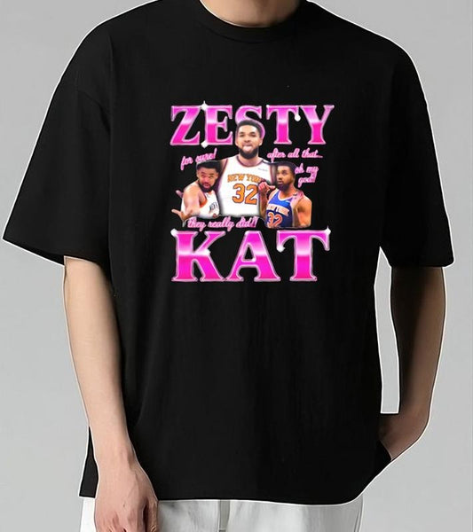 Kacarl Anthholyny Towns Zesty Kat Funny Meme T-Shirt Soft Cotton Fabric Cool and Casual Urban Look Cool and Casual Urban Look