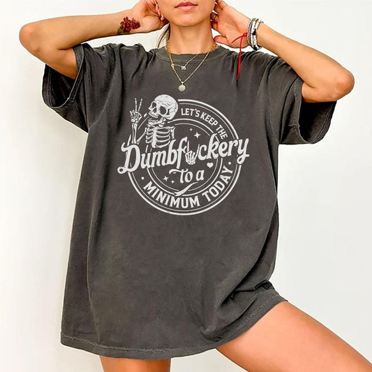 Keep It To A Minimum Tee, Humor Graphic Tee Women, Funny Saying Shirts, Oversized Graphic Tee, Women's Tops, Cotton Fabric Relaxed Fit Chic Style