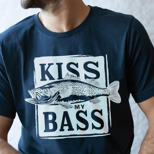 Kiss my Bass Fishing Men Unisex Shirt, Bass Fishing Funny Shirt, Fisherman Tee, Father's Day Gift, Gift for Him