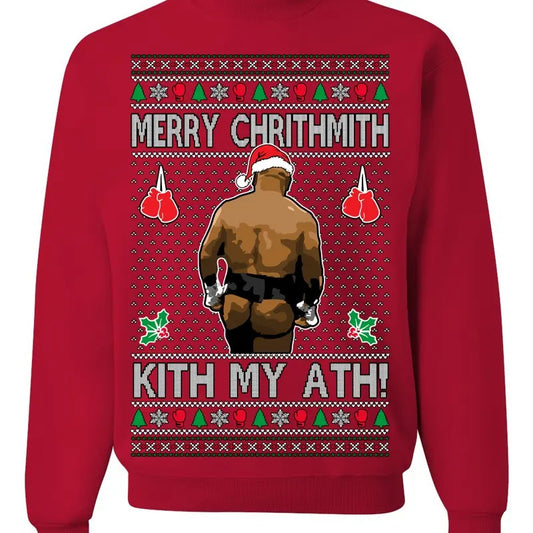 Kith My Ath Mike Tyson Fight Meme Ugly Christmas Sweater Crewneck Sweatshirt Merry Christmas Sweater Crewneck Sweatshirt Cotton Menswear Classic Pullover Shirt Man T-shirt Hoodie