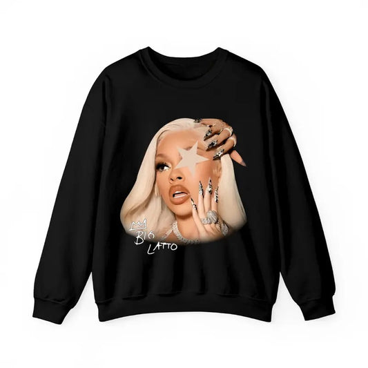 Lattoooo Star Rap Sweatshirt Big Face Graphic Sweatshirt