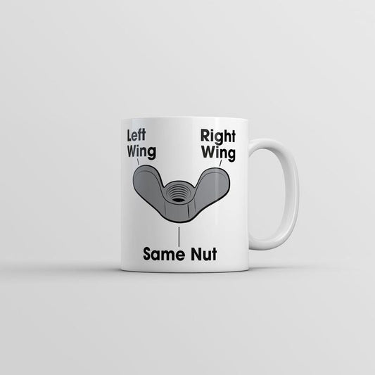 Left Wing Right Wing Same Nut Mug Funny Political Coffee Cup-11oz Funny Coffee Mugs Ceramic Printed Drinkware Cup