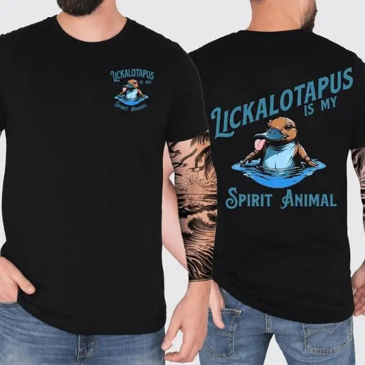 Lickalotapus Is My Spirit Animal Men's Funny Tshirt, Cotton Fit, Full Color, Tee Print, Gift for Women for Men Crewneck Menswear