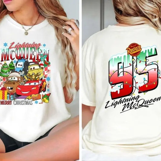 Lightning McQueen Christmas Shirt, Christmas Shirt, Cars Christmas Shirt, Cars 2024 Christmas Shirt, Gift For Christmasstyle{n002}2