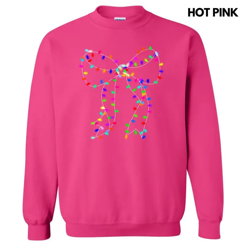 Lit Holiday Bulb Bow Sweatshirt 'NLB'
