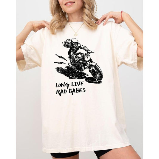 Long Live Rad Babes, Motorcycle, Feminist, Women, Retro, Vintage Tshirt, Women's Comfort Color Tee, Tshirt