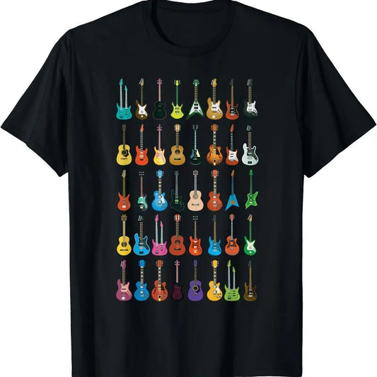 Love Guitar Different Guitars Music Lover Funny Gift T-Shirt | Unisex Cotton Tee, Short Sleeve, Crewneck, Size S-5XL
