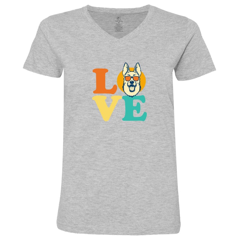 Dog Love (Shepherd) - Ladies T-Shirt V-Neck