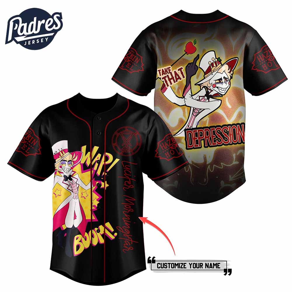 Lucifer Morningstar Hazbin Hotel Custom Baseball Jersey Style - Padres Jersey Oasis: Elevate Your Baseball Style Game