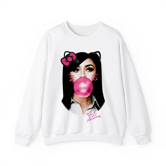 MARIAHH TS Pink Kitty BUBBLE GUM GRAPHIC SWEATSHIRT
