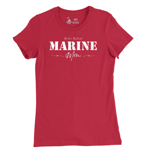 Women's Marine Mom Stencil T-Shirt
