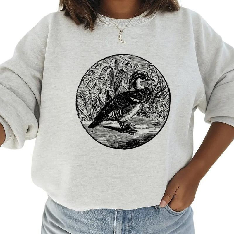 Mallard Duck Vintage Hunting Shirt Hoodie Sweatshirt Gift for Hunters and Husbands Cotton Womenswear