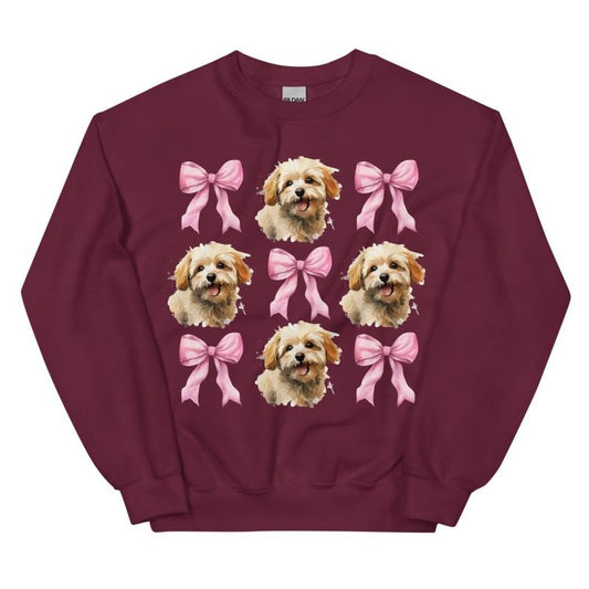 Maltipoo Pink Bow Dog Sweatshirt