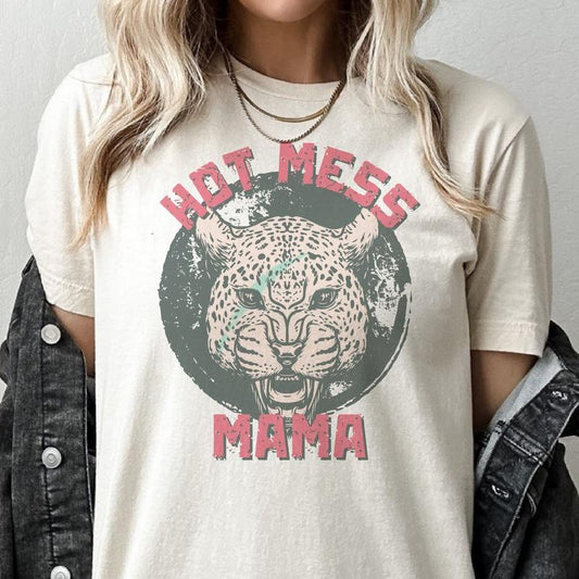 Mama Tees Mama Tired Tshirts Hot Mess Mama Tops One Hell of a Mother T-Shirts Mothers Day Gift Tees Womens Mama Tshirts Funny Quote Mom Tees