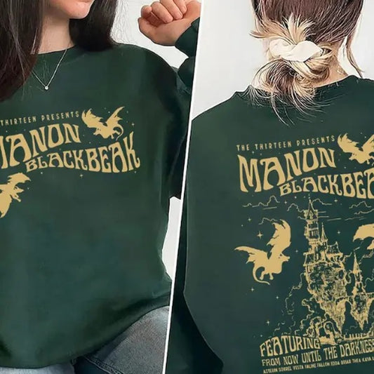 Manon Blackbeak Throne of Glass Double-Sided Sweatshirt, Sarah J Maas Merch, Rowan Whitethorn, ACOTAR Crescent City Rhysand,Book Quote Shirt