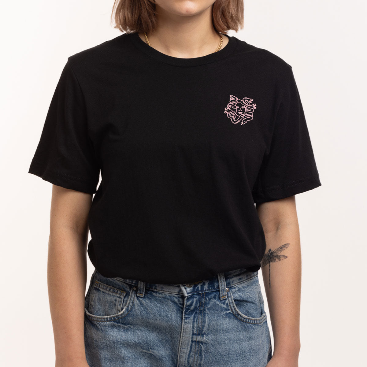 Medusa Embroidery Detail T-Shirt
