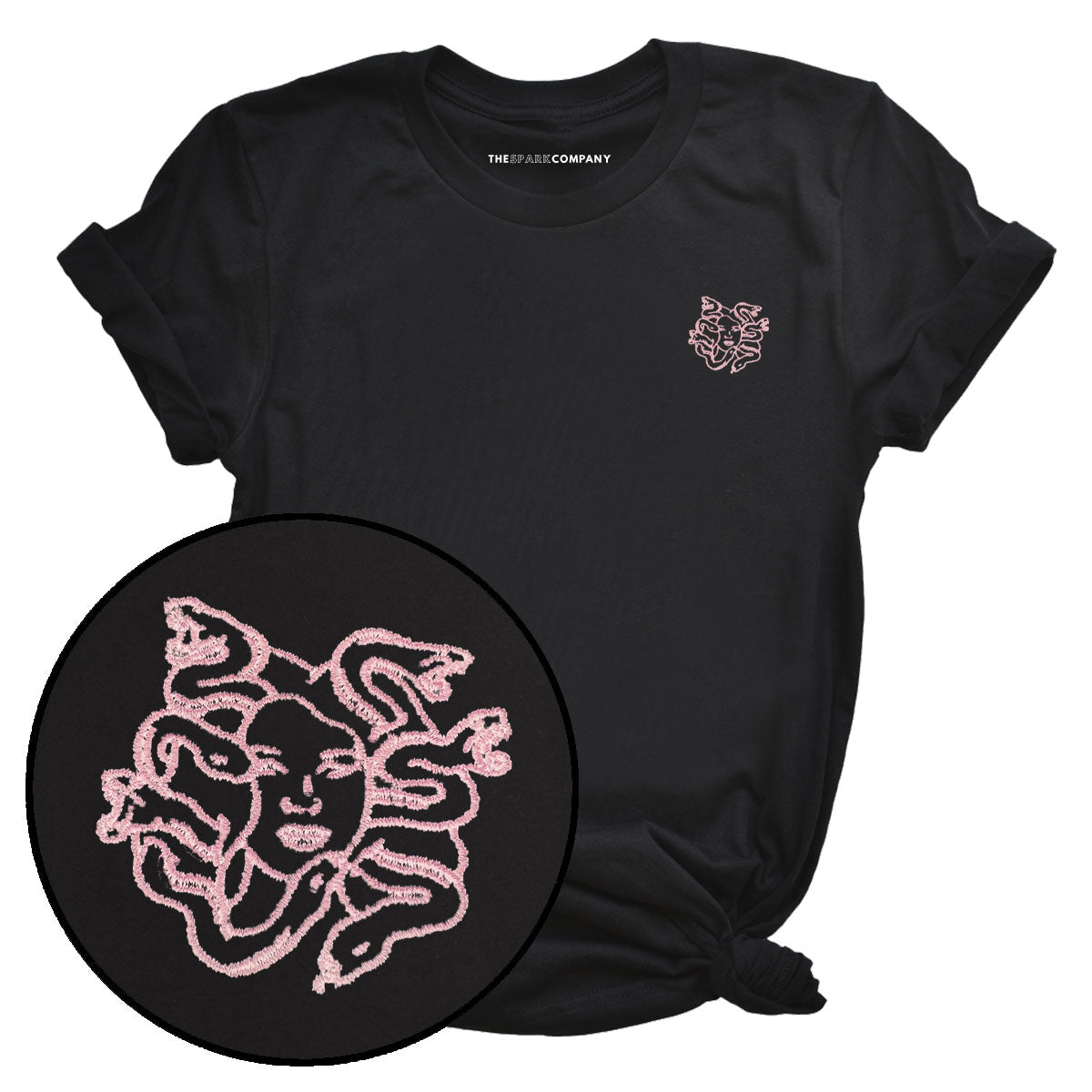 Medusa Embroidery Detail T-Shirt