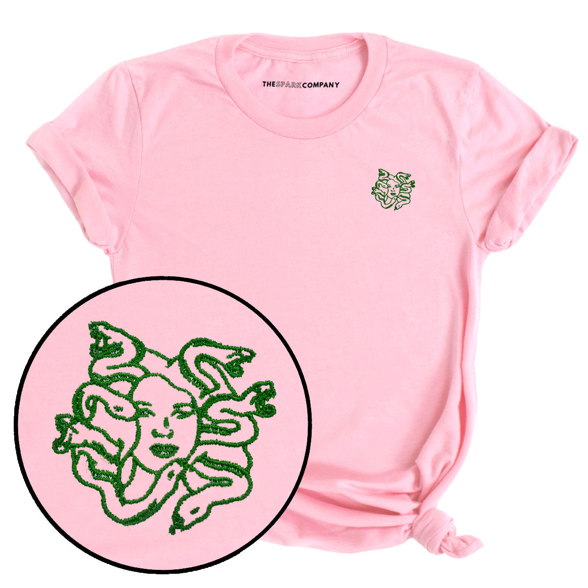 Medusa Embroidery Detail T-Shirt