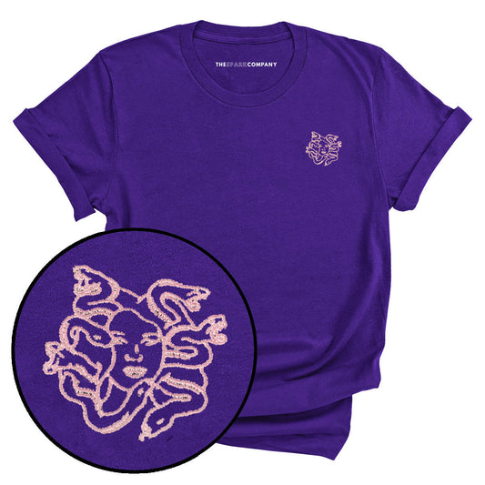 Medusa Embroidery Detail T-Shirt