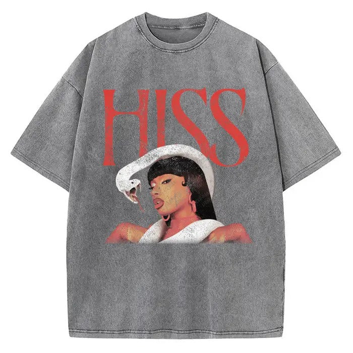 Megan Thee Stallion T-Shirt Hiss Vintage Graphics Fan Tee Crewneck Cotton Menswear Top