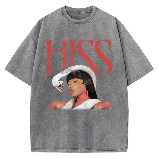 Megan Thee Stallion T-Shirt Hiss Vintage Graphics Fan Tee Crewneck Cotton Menswear Top