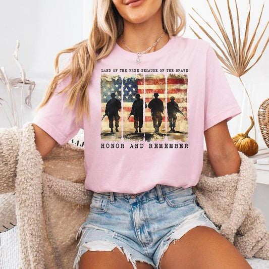 Memorial Day Land of The Brave Unisex Shirt, Patriotic American Flag Shirt, Army Gift, Heart Memorial Day Shirt, Gift for Him, Gift for Her
