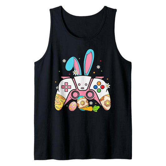 Men'S 100% Cotton Comfy Sleeveless With Happy Easter Print Tank Top, Casual Round T-shirt for Summer, Graphic Tank Top Men'S Outdoor Clothes, Men'S Clothing