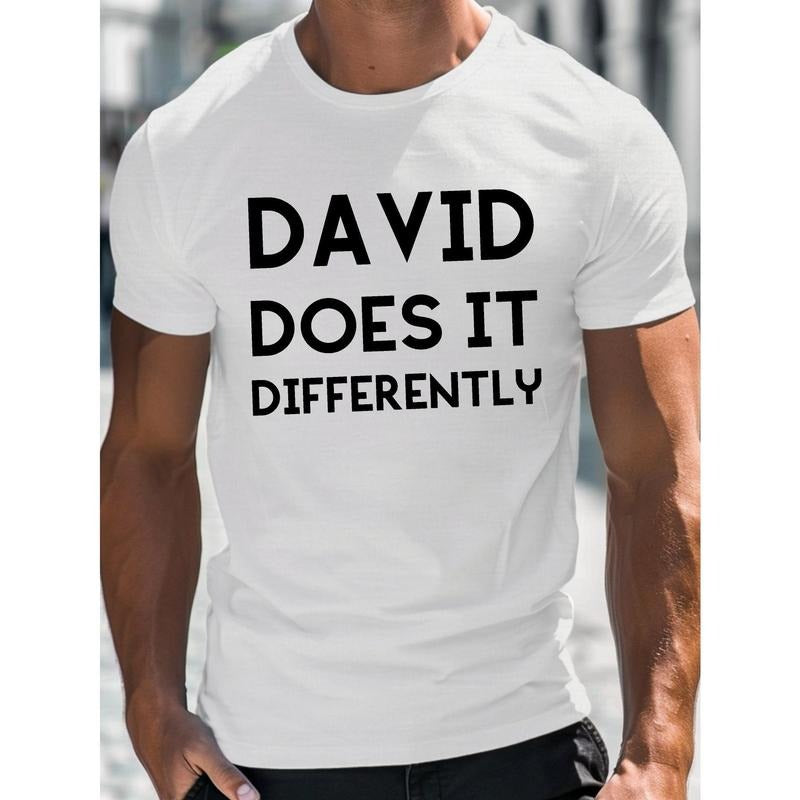 Men's 'David Does It Differently' Graphic Tee - Casual Crew Neck, Short Sleeve, Lightweight & Comfy Summer T-Shirt Made in USA