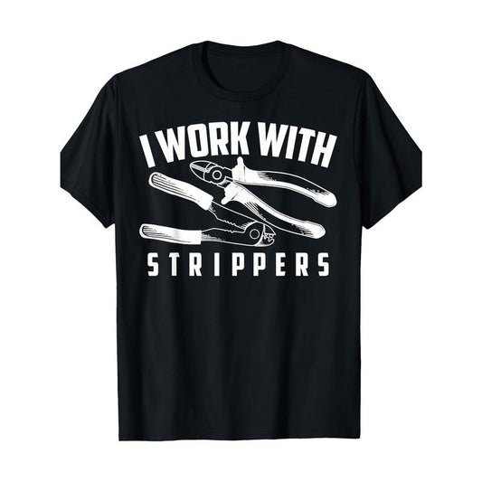 Men's 'I Work with Pliers' Graphic Tee - Casual Cotton T-Shirt with Unique Tool Print, Breathable & Soft, Machine Washable, Round Neck, Short Sleeve - Perfect Gift for DIY Enthusiasts made in usa