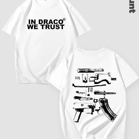 Men's Letter  Print Round Neck Graphic Tee, Regular Fit Casual Short Sleeve T-shirt, Men's Top for Daily Wear