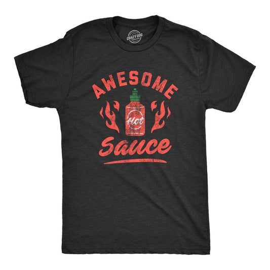Mens Awesome Sauce T Shirt Funny Saying Cool Nerdy Tee Fun Joke for Foodie Mens Funny T Shirts Cool Tees Soft Stylish Casual Menswear Black