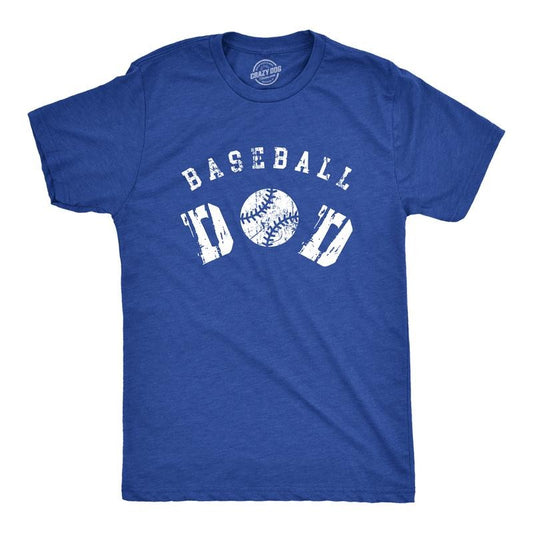 Mens Baseball Dad T Shirt Funny Cool Fathers Day Gift Base Ball Tee For Guys Mens Funny T Shirts Cool Tees Soft Stylish Casual Menswear Dad Joke Apparel for Men Funny Baseball Short Sleeve Novelty Royal
