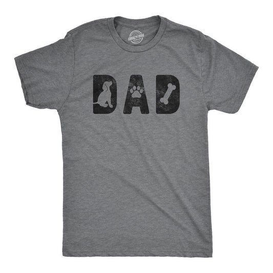 Mens Dad Dog T Shirt Funny Pet Puppy Dog Dad Graphic Novelty Tee Mens Funny T Shirts Cool Tees Soft Stylish Casual Menswear Funny Dog Short Sleeve Novelty Tees for Guys Dark Grey