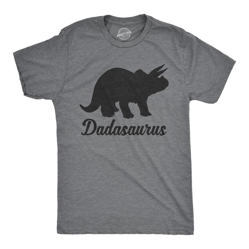 Mens Dadasaurus T Shirt Funny Fathers Day Dinosaur Tee For Guys Mens Funny T Shirts Cool Tees Soft Stylish Casual Menswear Dad Joke Apparel for Men Funny Dinosaur Short Sleeve Novelty Tees for Guys Dark Grey
