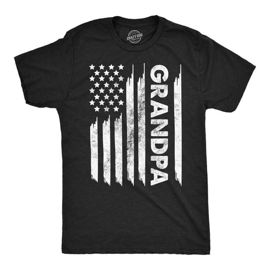 Mens Funny T Shirts American Flag Grandpa Sarcastic Fourth Of July Tee For Men Mens Funny T Shirts Cool Tees Soft Stylish Casual Menswear Patriotic Apparel for Men Novelty Tees for Guys Black -