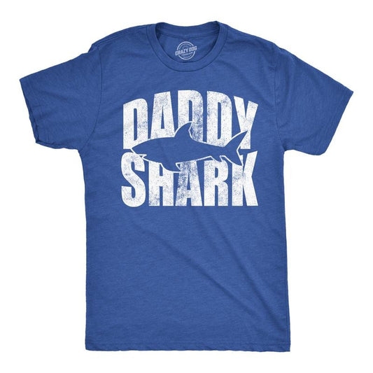 Mens Funny T Shirts Daddy Shark Awesome Fathers Day Gift For Dads Mens Funny T Shirts Cool Tees Soft Stylish Casual Menswear Dad Joke Apparel for Men Funny Animal Short Sleeve Novelty Tees for Guys Royal -
