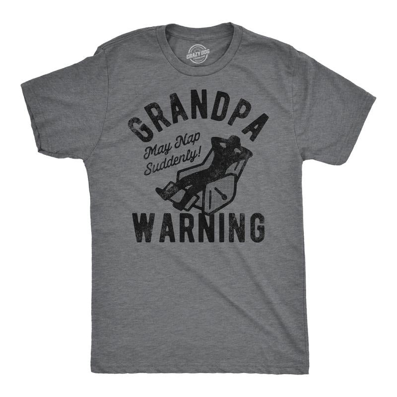 Mens Funny T Shirts Grandpa Warning Sarcastic Fathers Day Tee For Men Mens Funny T Shirts Cool Tees Soft Stylish Casual Menswear Dad Joke Apparel for Men Funny Sarcastic Short Sleeve Novelty Tees for Dark Grey