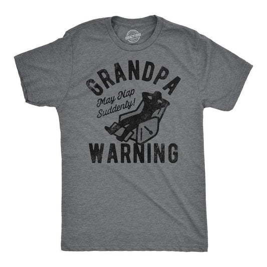 Mens Funny T Shirts Grandpa Warning Sarcastic Fathers Day Tee For Men Mens Funny T Shirts Cool Tees Soft Stylish Casual Menswear Dad Joke Apparel for Men Funny Sarcastic Short Sleeve Novelty Tees for Dark Grey