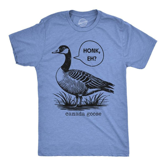 Mens Funny T Shirts Honk Eh Canadian Goose Sarcastic Canadian Graphic Novelty Tee For Men Mens Funny T Shirts Cool Tees Soft Stylish Casual Menswear Sarcastic Apparel for Men Funny Animal Short Sleeve Light Blue