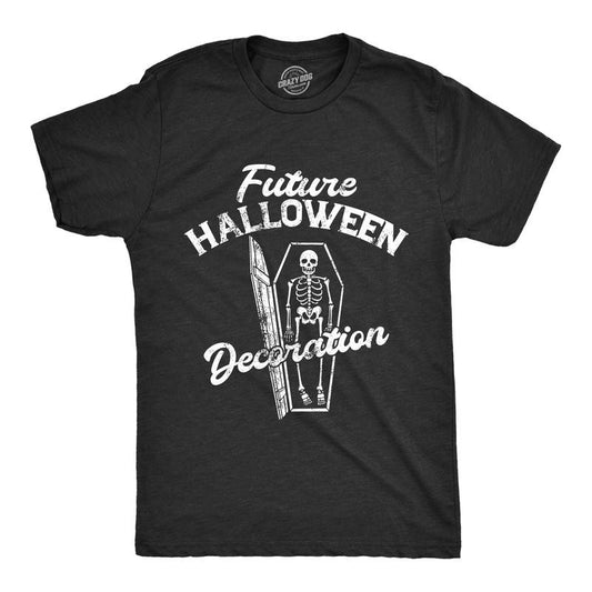 Mens Future Halloween Decoration T Shirt Funny Spooky Dead Skeleton Coffin Joke Tee for Guys Mens Funny T Shirts Cool Tees Soft Stylish Casual Menswear Halloween Apparel for Men Funny Sarcastic Short Black -