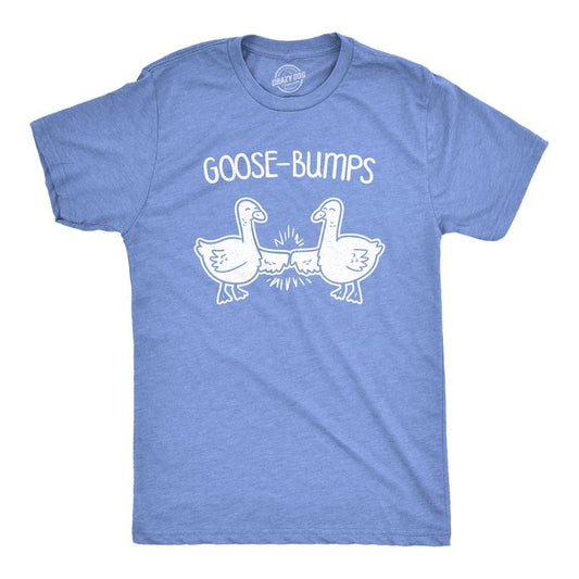 Mens Goose Bumps T Shirt Funny Knuckles Bird Fist Bump Graphic Novelty Tee Mens Funny T Shirts Cool Tees Soft Stylish Casual Menswear Funny Animal Short Sleeve Novelty Tees for Guys Light Blue