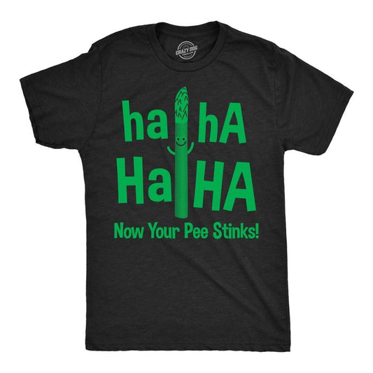 Mens Haha Haha Now Your Pee Stinks Funny T Shirts Sarcastic Food Tee For Men Mens Funny T Shirts Cool Tees Soft Stylish Casual Menswear Food Apparel for Men Funny Sarcastic Short Sleeve Novelty Tees Black -