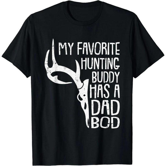 Mens Hunting Buddy Fathers Day Funny Dad Bod Daddy Papa Hunter T-Shirt