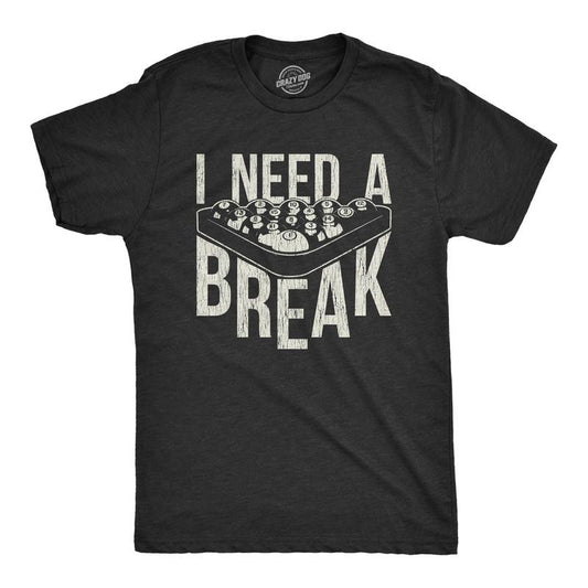 Mens I Need A Break T Shirt Funny Sarcastic Pool Ball Billiards Joke Graphic Tee Mens Funny T Shirts Cool Tees Soft Stylish Casual Menswear  Apparel for Men Funny Nerd Short Sleeve Novelty Tees for Black