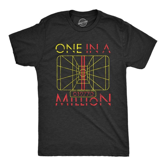 Mens One In A Million T Shirt Funny Quote Awesome Nerdy Saying Graphic Novelty Tee Mens Funny T Shirts Cool Tees Soft Stylish Casual Menswear Nerd T Shirt for Men Funny Movie T Shirt Novelty Tees for Black